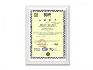 福建星云電子股份有限公司ISO45001證書(shū)（中文）